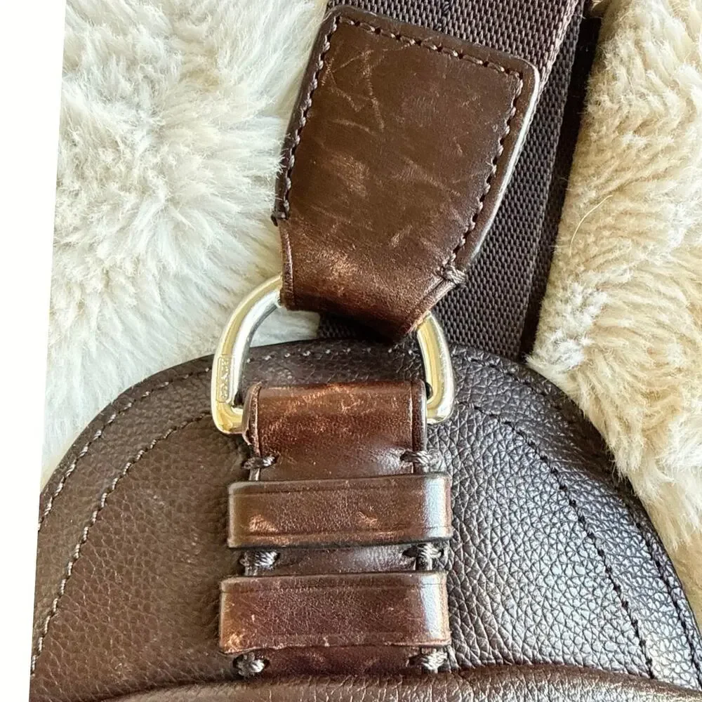 COACH Thompson Convertible Brown Leather Sling Bag Backpack